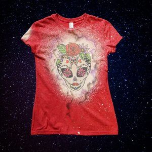 Rose Alien Sugar Skull Graphic Tee